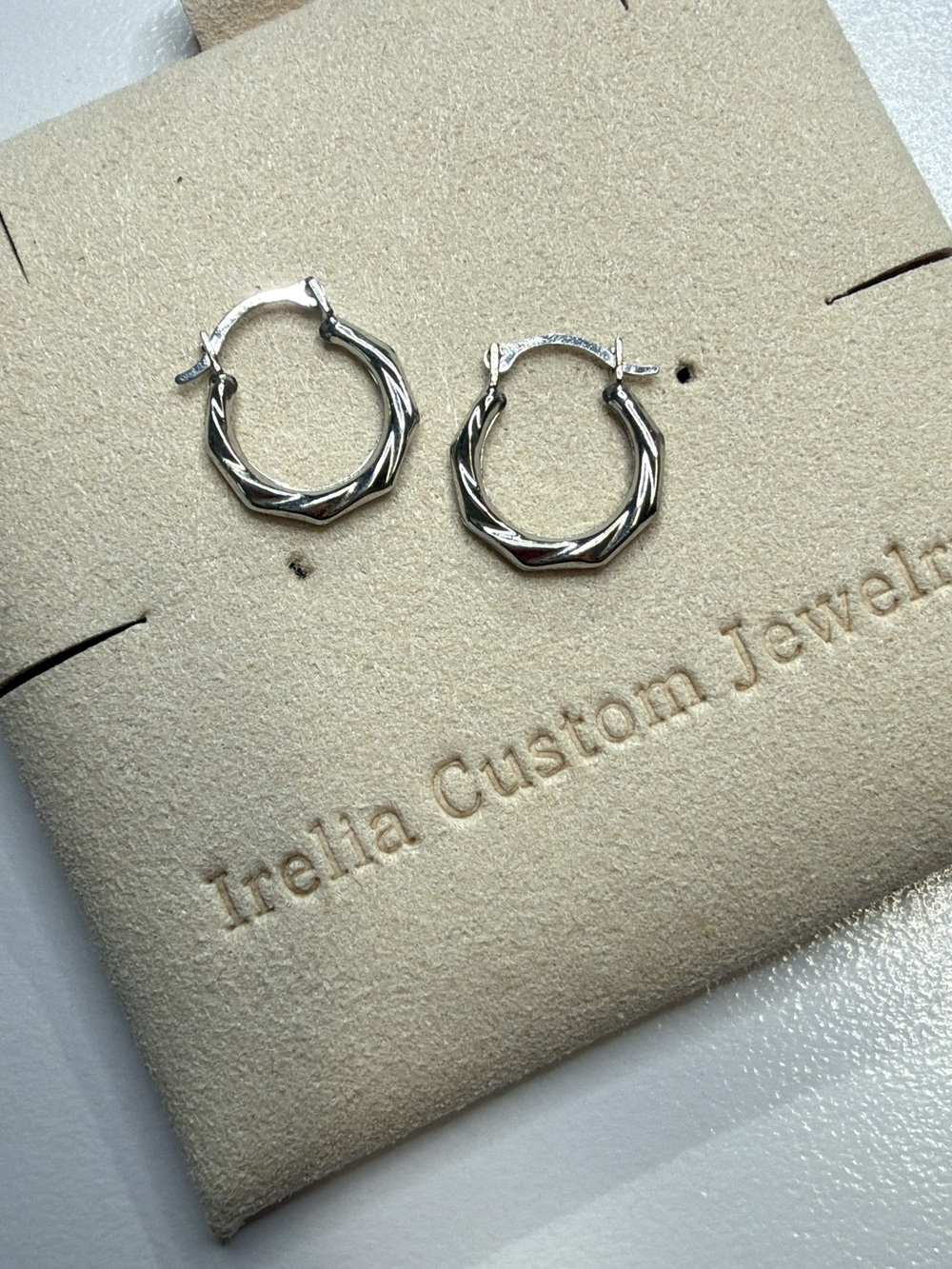 Silver Twisted Hoop Earrings
